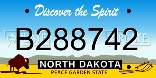 B288742 North Dakota License Plate
