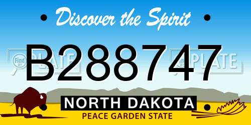 B288747 North Dakota License Plate
