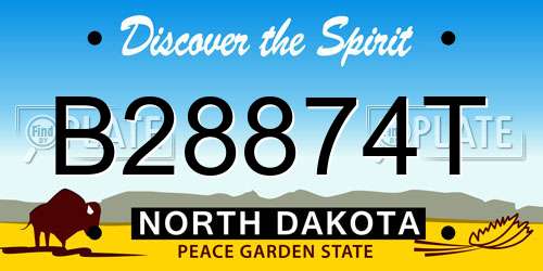 B28874T North Dakota License Plate