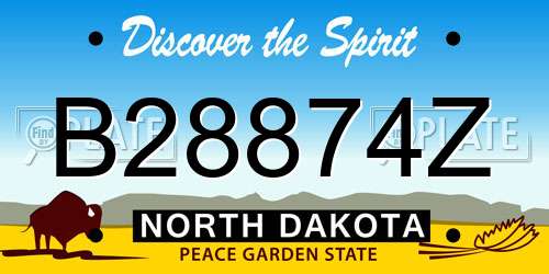 B28874Z North Dakota License Plate