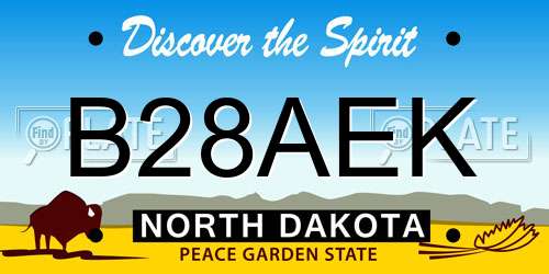 B28AEK North Dakota License Plate