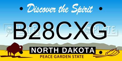 B28CXG North Dakota License Plate