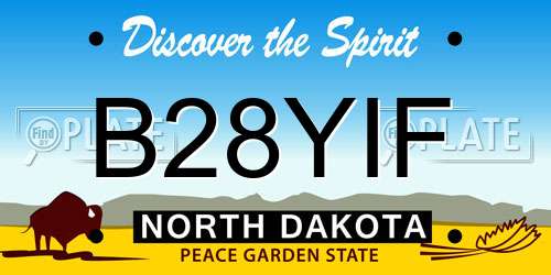 B28YIF North Dakota License Plate