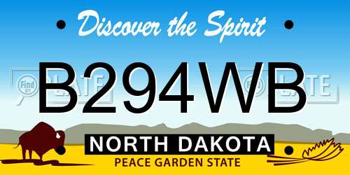 B294WB North Dakota License Plate
