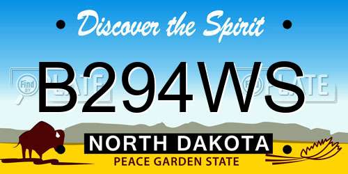 B294WS North Dakota License Plate