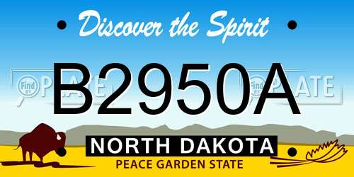 B2950A North Dakota License Plate