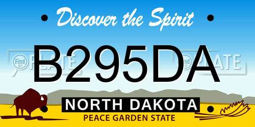 B295DA North Dakota License Plate