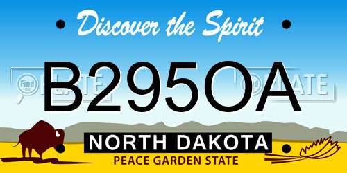 B295OA North Dakota License Plate