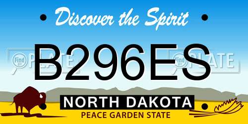 B296ES North Dakota License Plate