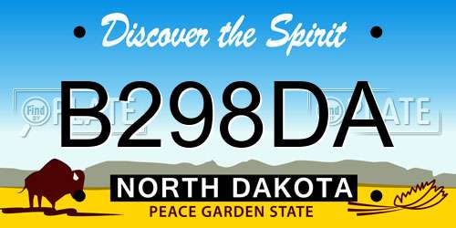 B298DA North Dakota License Plate