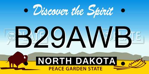 B29AWB North Dakota License Plate