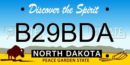 B29BDA North Dakota License Plate