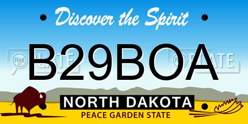 B29BOA North Dakota License Plate