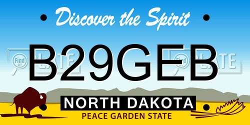 B29GEB North Dakota License Plate