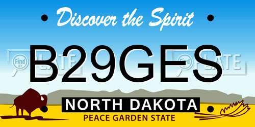 B29GES North Dakota License Plate