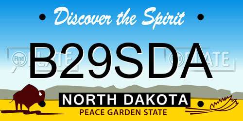B29SDA North Dakota License Plate