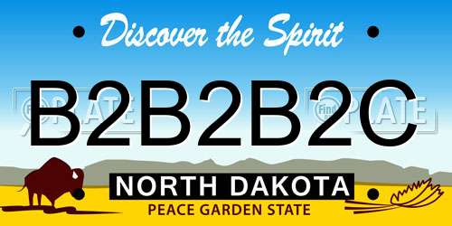 B2B2B2C North Dakota License Plate