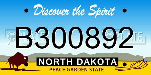 B300892 North Dakota License Plate