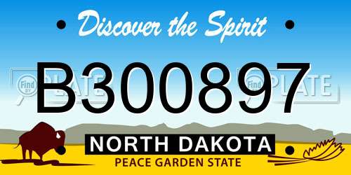 B300897 North Dakota License Plate