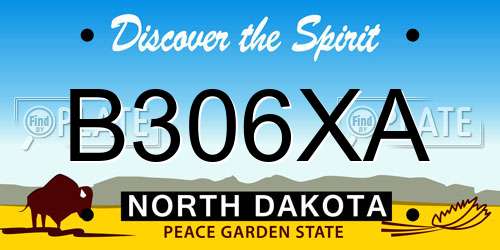 B306XA North Dakota License Plate
