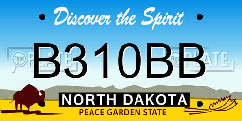 B310BB North Dakota License Plate