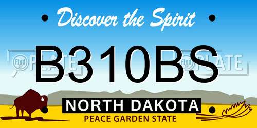 B310BS North Dakota License Plate