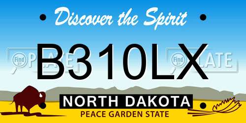 B310LX North Dakota License Plate