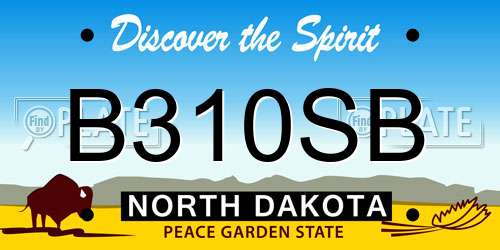 B310SB North Dakota License Plate