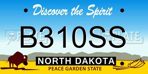 B310SS North Dakota License Plate