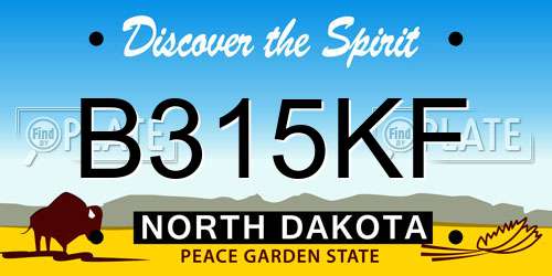 B315KF North Dakota License Plate