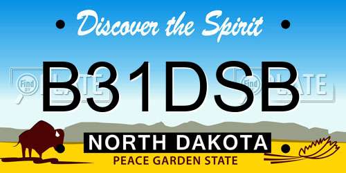 B31DSB North Dakota License Plate