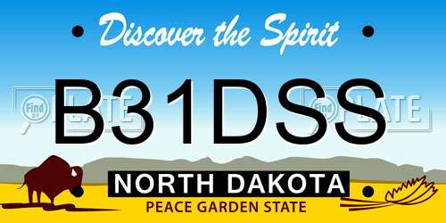 B31DSS North Dakota License Plate