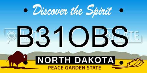 B31OBS North Dakota License Plate