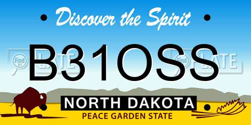 B31OSS North Dakota License Plate