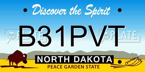 B31PVT North Dakota License Plate