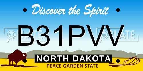 B31PVV North Dakota License Plate