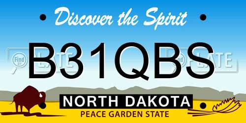 B31QBS North Dakota License Plate