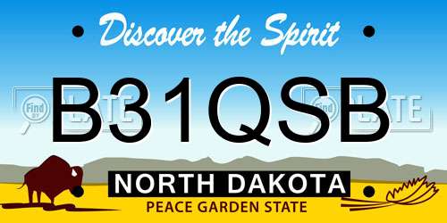 B31QSB North Dakota License Plate
