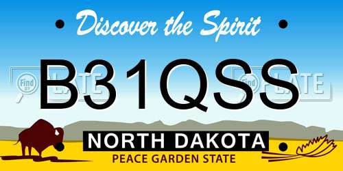 B31QSS North Dakota License Plate