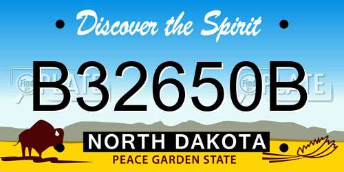 B32650B North Dakota License Plate