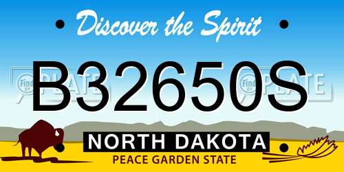 B32650S North Dakota License Plate