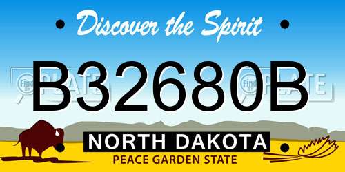 B32680B North Dakota License Plate