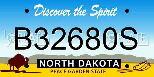 B32680S North Dakota License Plate