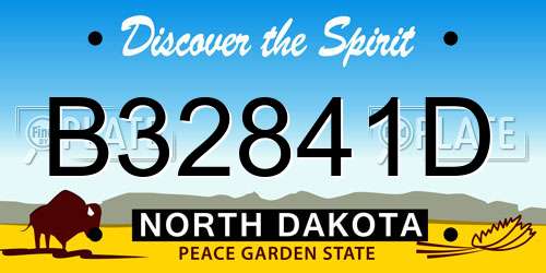B32841D North Dakota License Plate