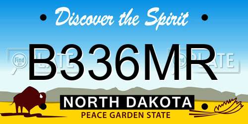 B336MR North Dakota License Plate