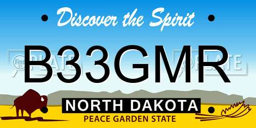 B33GMR North Dakota License Plate