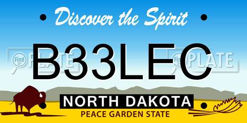 B33LEC North Dakota License Plate