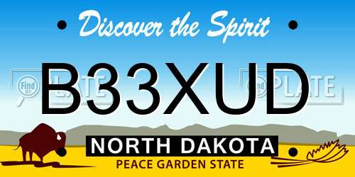 B33XUD North Dakota License Plate