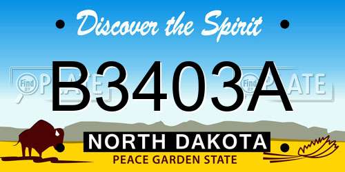 B3403A North Dakota License Plate