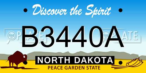 B3440A North Dakota License Plate